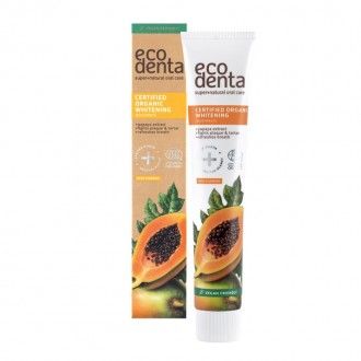 Pasta de dientes orgánica blanqueadora papaya Ecodenta 75ml caja y tubo
