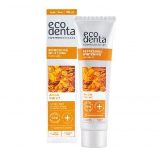 Pasta de dientes blanqueadora refrescante con extracto de ámbar Ecodenta 100ml caja
