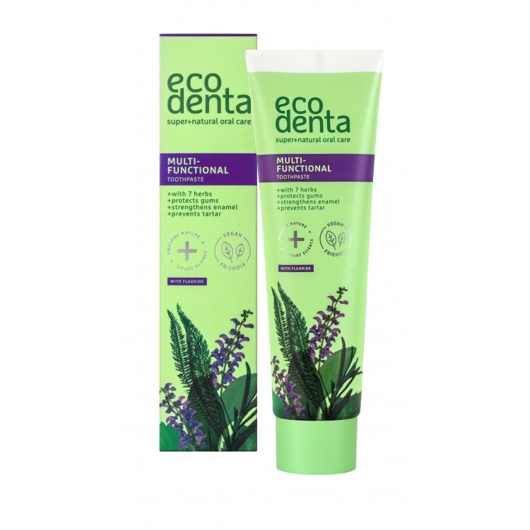 Pasta de dientes multifuncional 7 hierbas Ecodenta 100ml caja