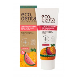 Pasta de dientes infantil organica cuidado completo frutas Ecodenta 75ml caja