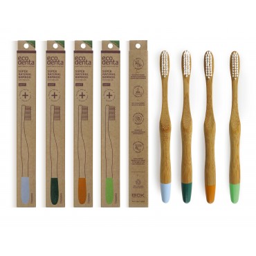 Cepillo de dientes de bambu suave Moso Ecodenta caja