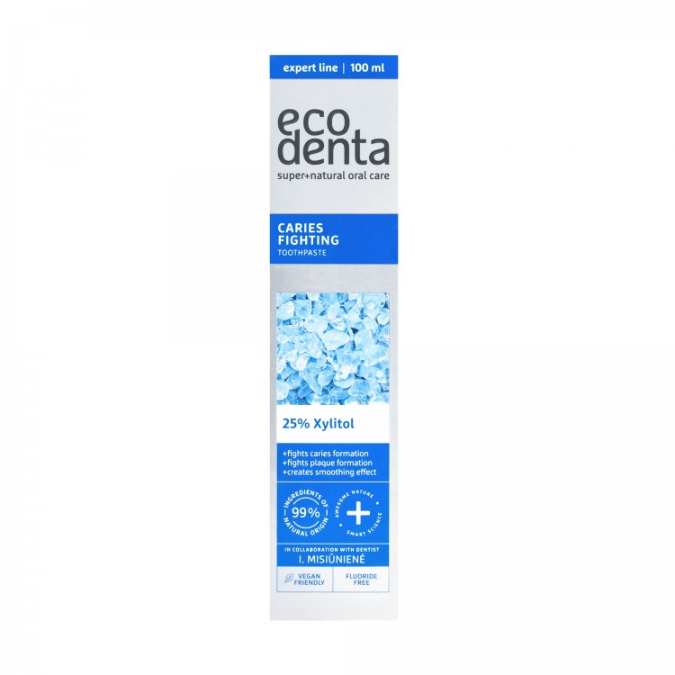 Pasta de dientes anticaries 25% xilitol lima cilantro Ecodenta 100ml caja