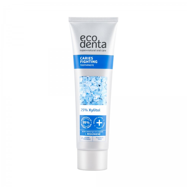 Pasta de dientes anticaries 25% xilitol lima cilantro Ecodenta 100ml tubo