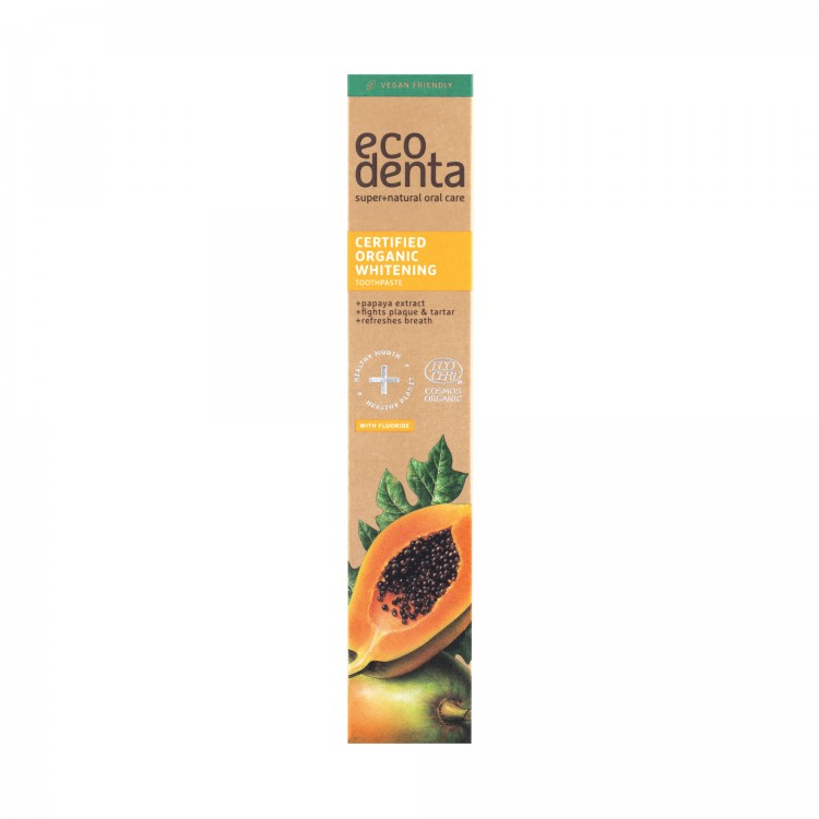 Pasta de dientes orgánica blanqueadora papaya Ecodenta 75ml caja