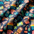 Tela estampado gamer arcade