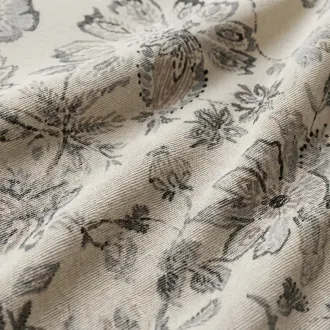 Tela Saquito Térmico Lumbar Flores Grises