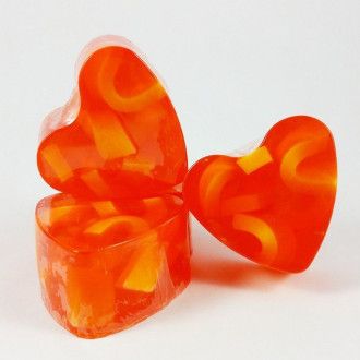 Jabón forma corazón Naranja