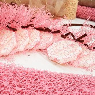 Tela de Malla Rosa Antiguo