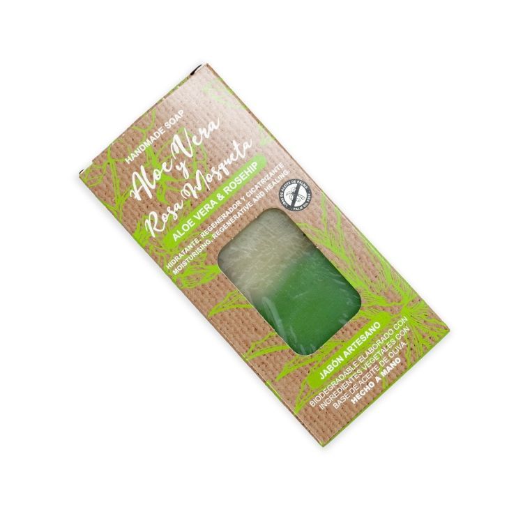 Pastilla de jabón aloe vera y rosa mosqueta