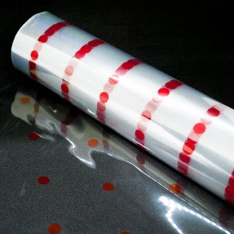 Bobina Celofán Topos Rojos