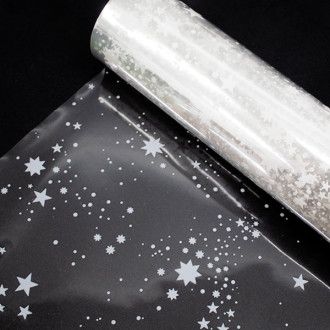 Bobina Celofán Estrellitas Blanco