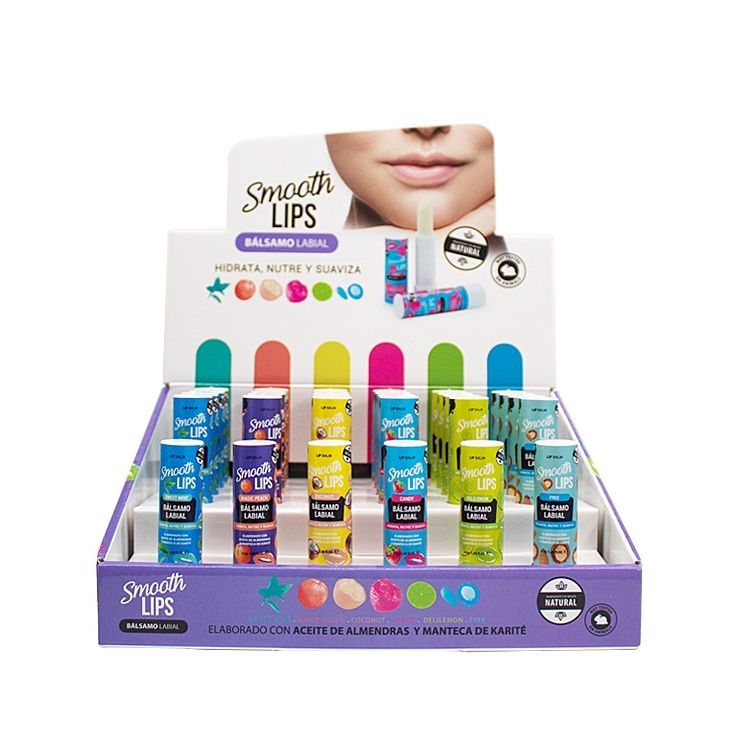 30 ud. Bálsamo labial natural Stand Bubbles and Colors