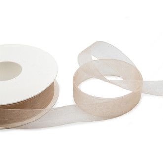 Cinta de organza Beige 25mm