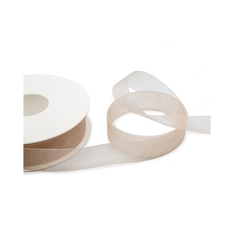 Cinta de organza Beige 25mm