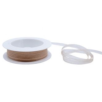 Cinta de organza Beige 7mm