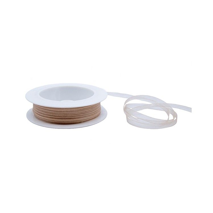 Cinta de organza Beige 7mm