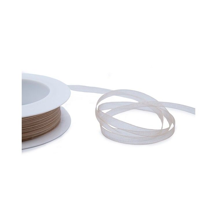 Cinta de organza Beige 7mm