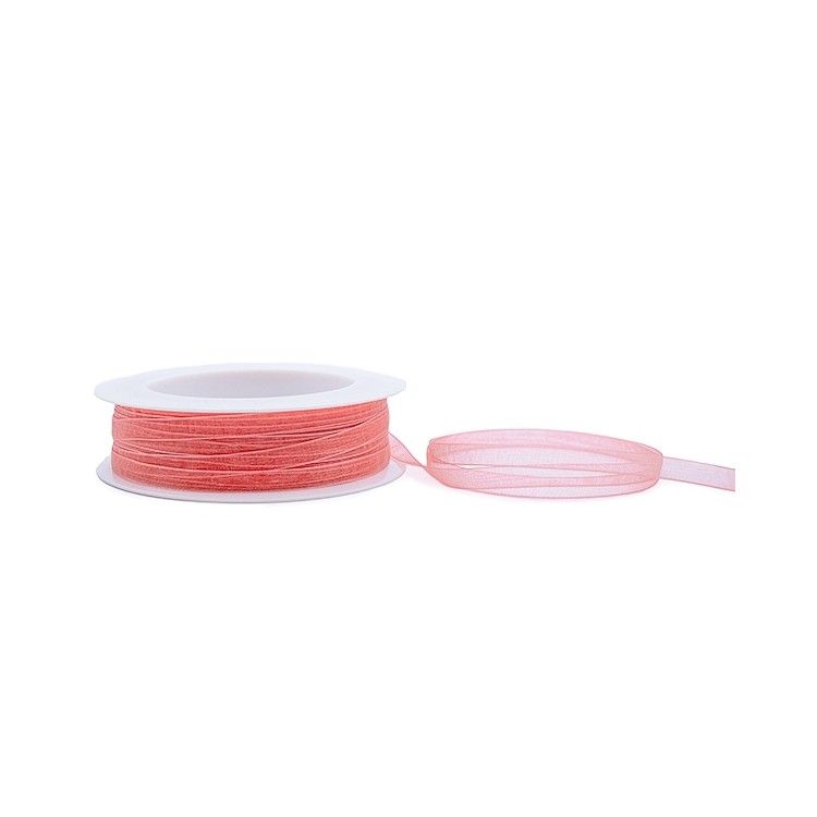 Cinta de organza Salmón 7mm