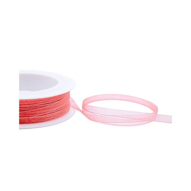 Cinta de organza Salmón 7mm