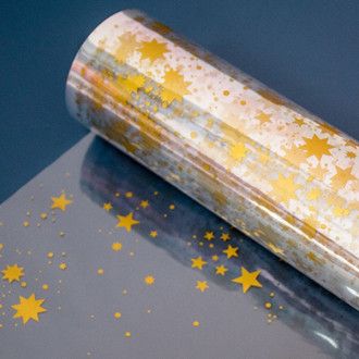 Bobina Celofán Estrellitas Oro