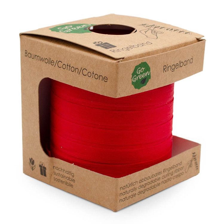Cinta de Algodón Natural Rojo 10mm