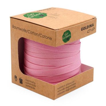 Cinta de Algodón Natural Rosa Bebé 10mm