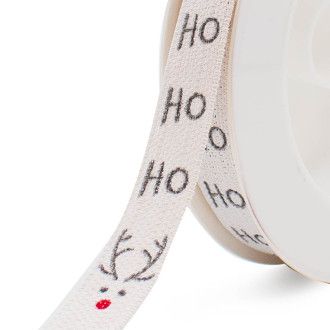 Cinta de Navidad Blanca Renos 15mm