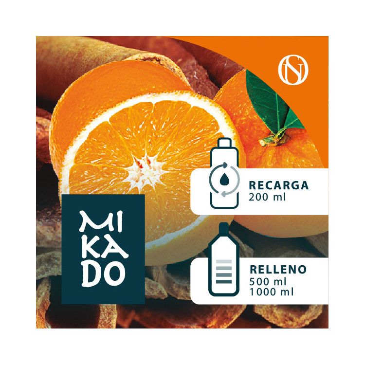 Recarga y relleno ambientador mikado canela y naranja