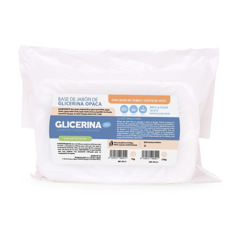 Base jabón glicerina con Aceite de coco y Leche de Cabra